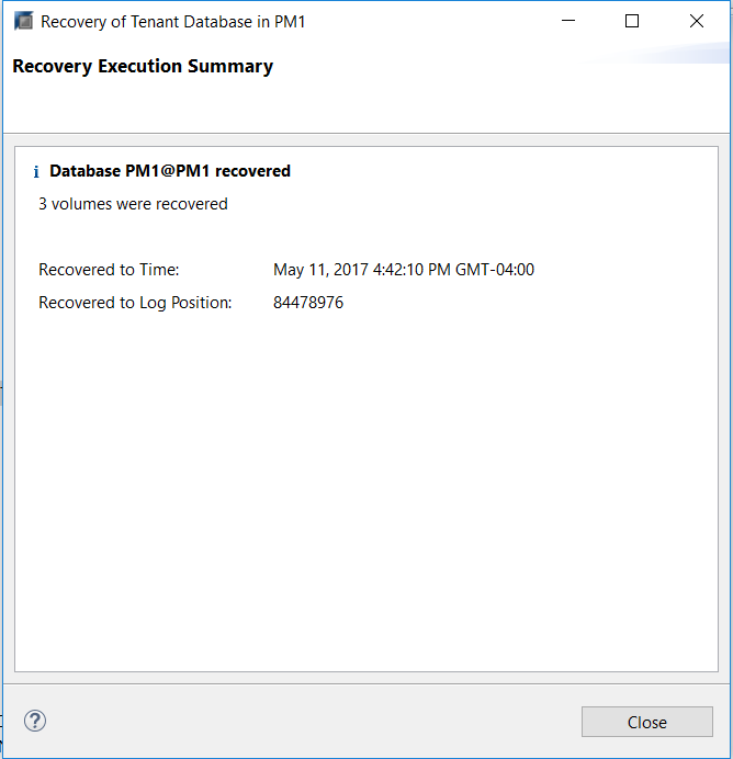Data Recovery Summary