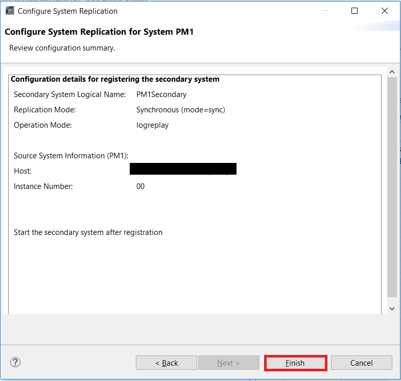 Review configuration summary