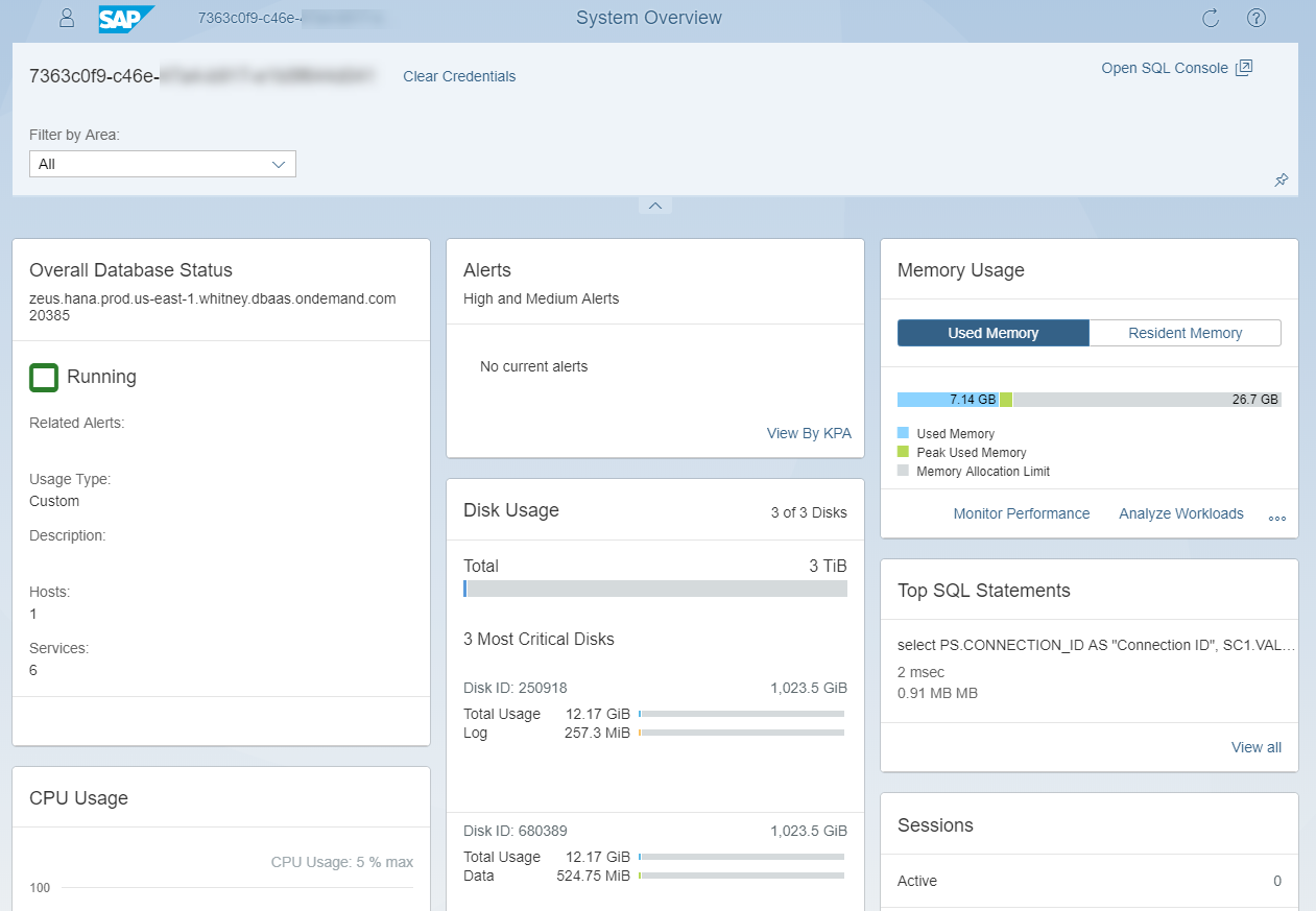 Connect to the SAP HANA Cockpit