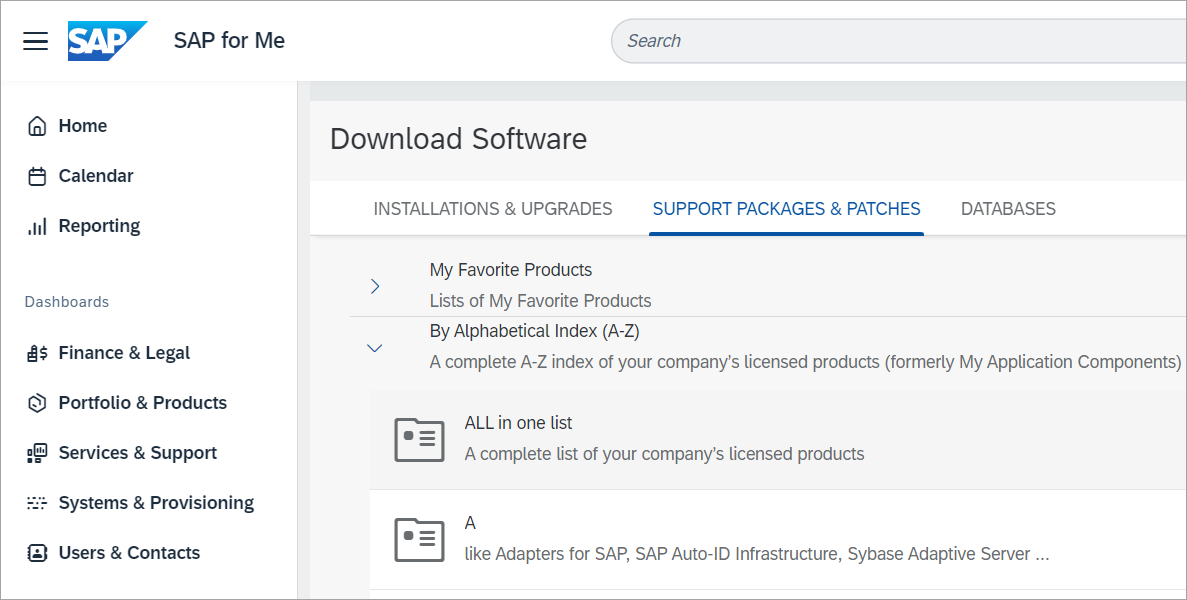 SAP for Me Download Software