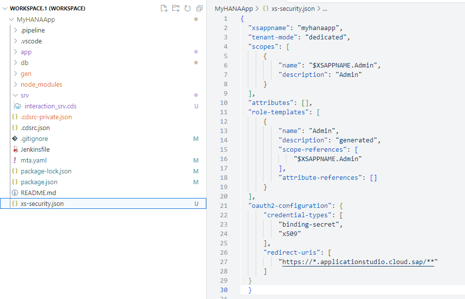 oauth2-configuration in the xs-security.json