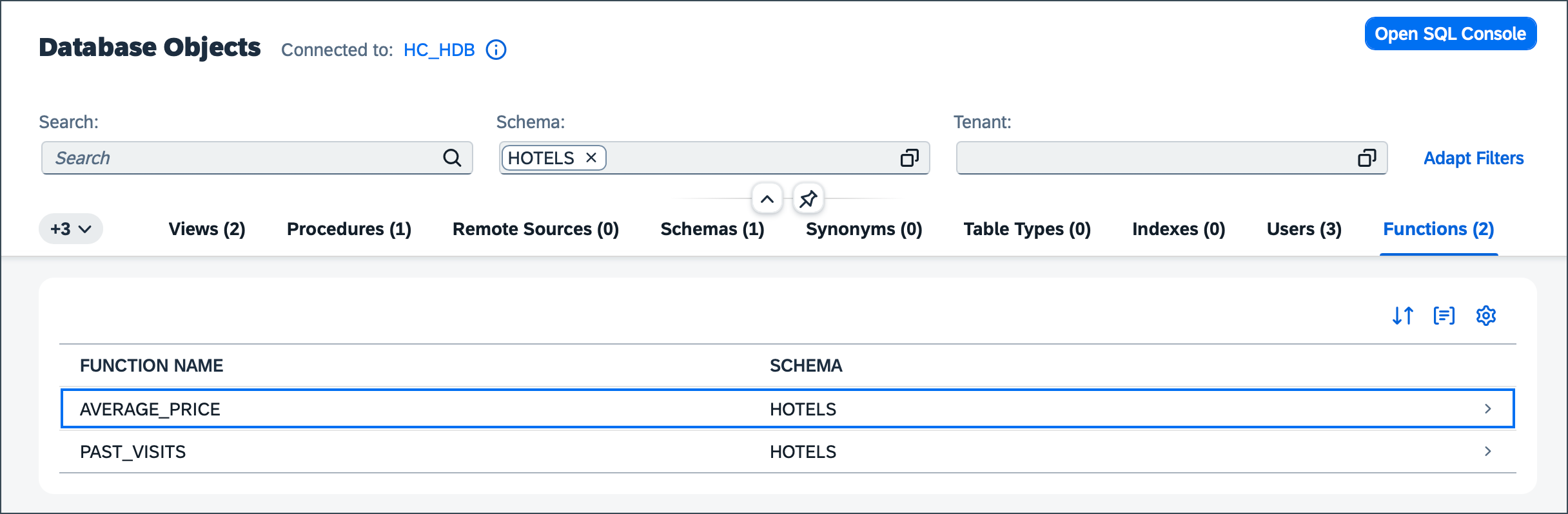 Average Price Function