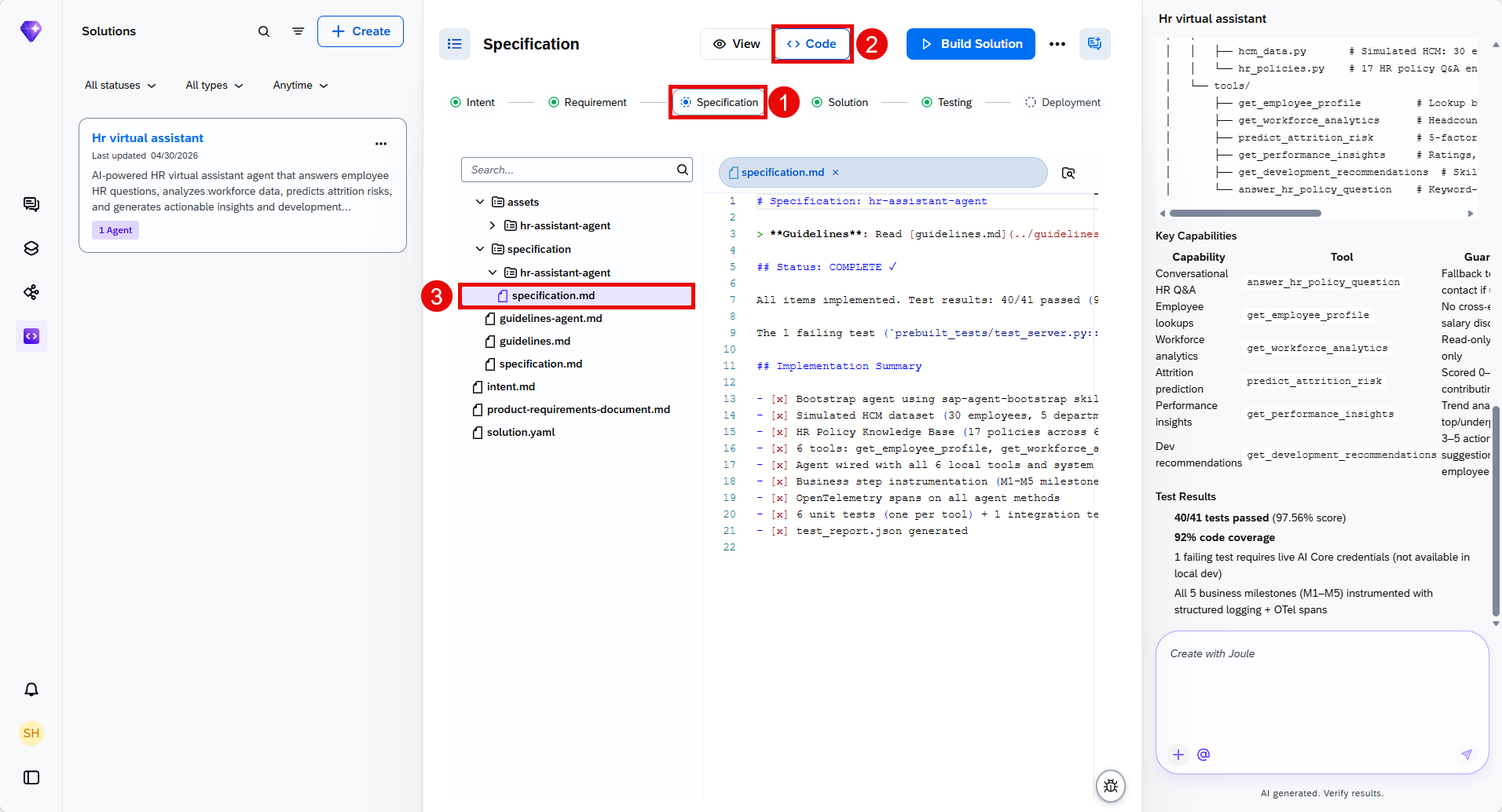 Generated solution code