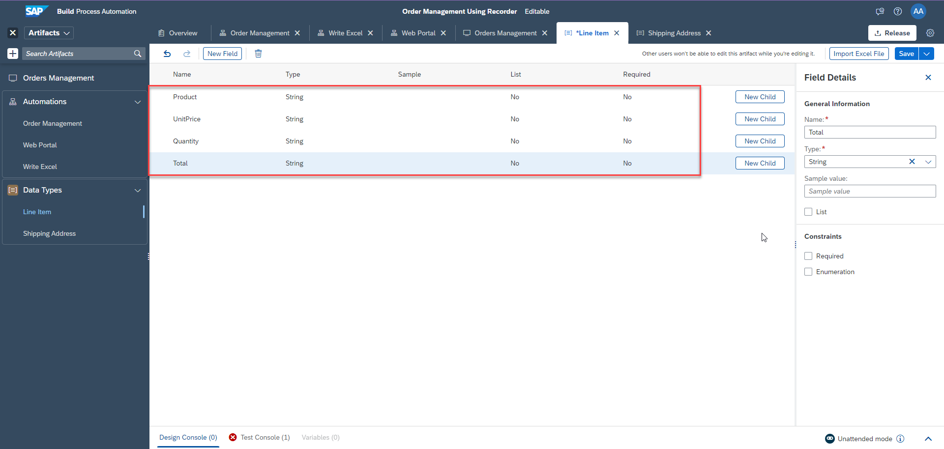 Automate The Extraction Of Order Details In Orders Management Application Sap Tutorials 