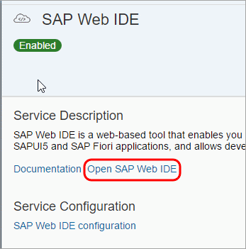 Open SAP Web IDE