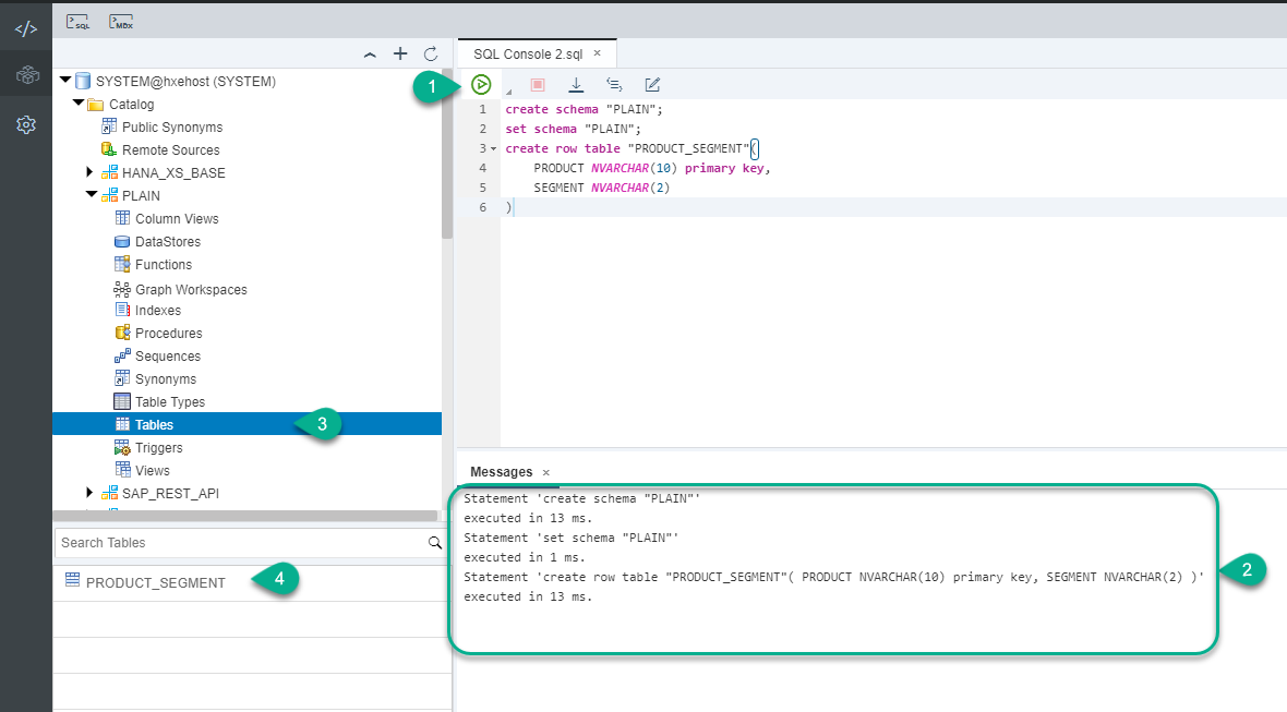 Created new schema